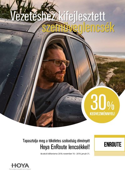 EnRoute vezetéshez kifejlesztett lencsék 30% kedvezménnyel