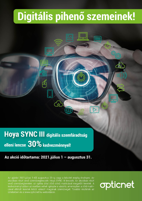 Hoya SYNC III digitális szemfáradtság elleni lencse 30% kedvezménnyel